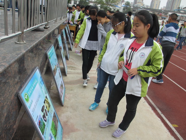 肥西中学举行禁毒图片展(图2)
