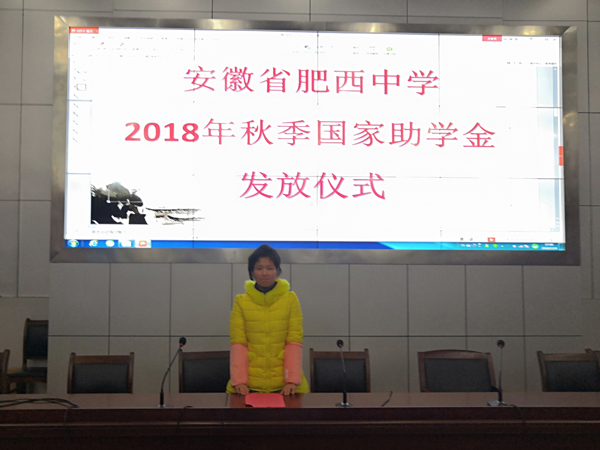 肥西中学举行2018年秋季国家助学金资助银行卡发放仪式(图6)