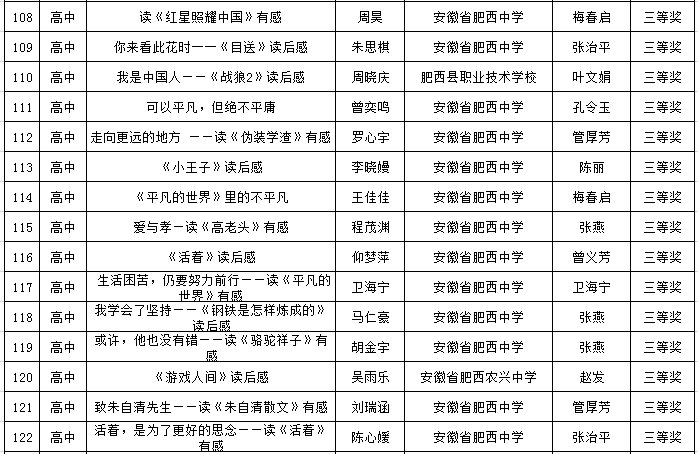 肥西中学在合肥市读书征文活动中再创佳绩(图9)