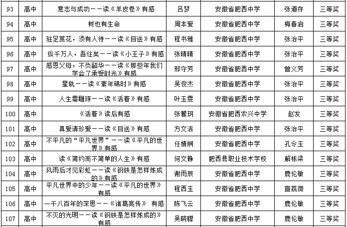 肥西中学在合肥市读书征文活动中再创佳绩(图8)