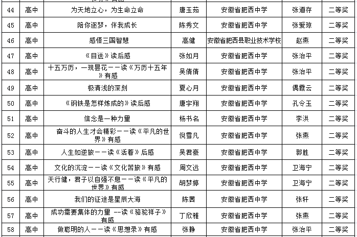 肥西中学在合肥市读书征文活动中再创佳绩(图4)